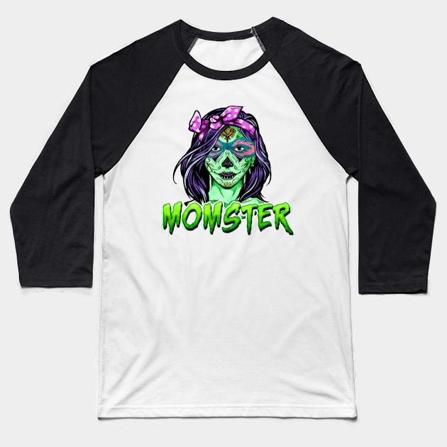 Momster Baseball T-Shirt by MZeeDesigns